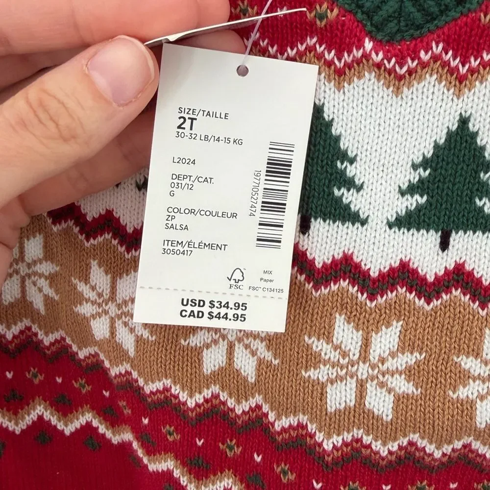 Gymboree Red and Green Kids Sweater Vest size 2T